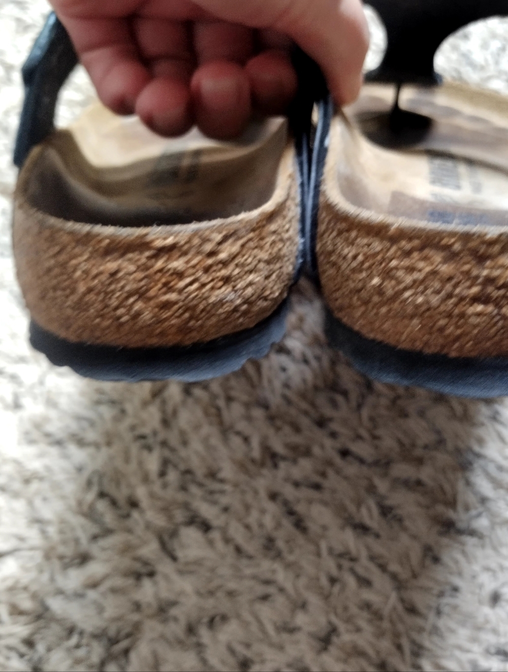 Birkenstock Gizeh Black Leather Sandals Sz 38/7,5 - Picture 5 of 6